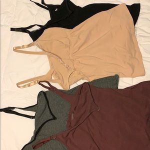 4 nursing tanks, worn few times 3 different brands